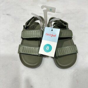 NWT Cat & Jack Green Velcro Sandals – Kids Size 8 - UNISEX